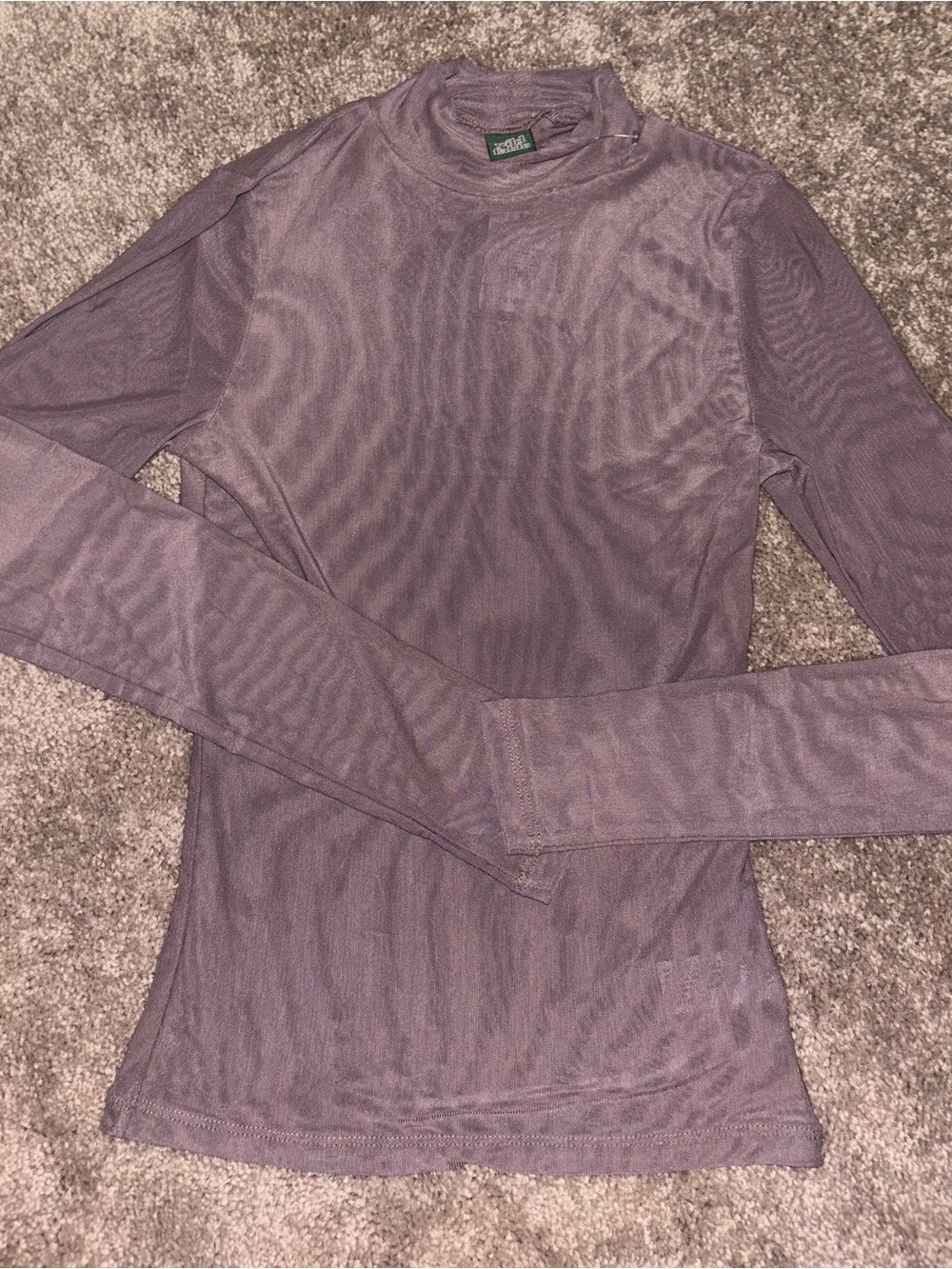 wild fable Sheer Long-Sleeve Mock Neck Top - Mauve